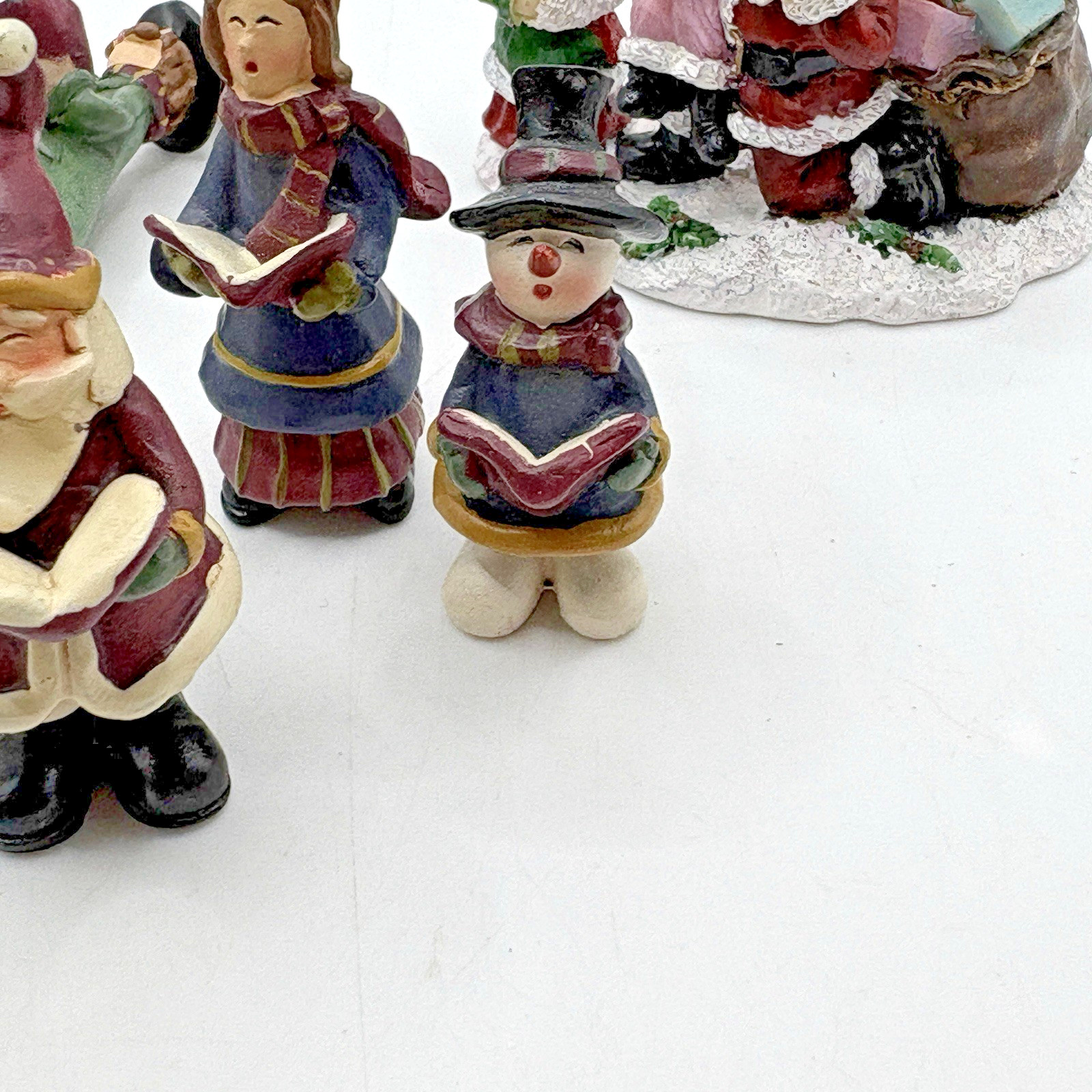 VTG Set Of Christmas Village Pieces People Figures Miniature Carolers Lot Of 7