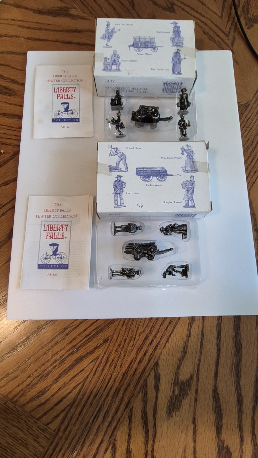 Lot 2 Boxes 1996 Liberty Falls Americana Pewter Collection 10 Figures AH109/110