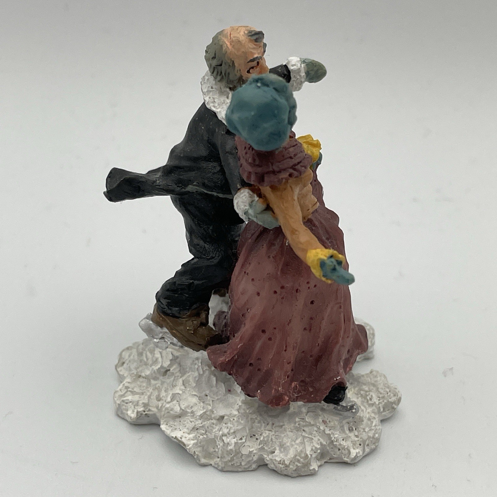 Christmas Village Accessories Old Man Woman Ice Skating Small Piece Replacement