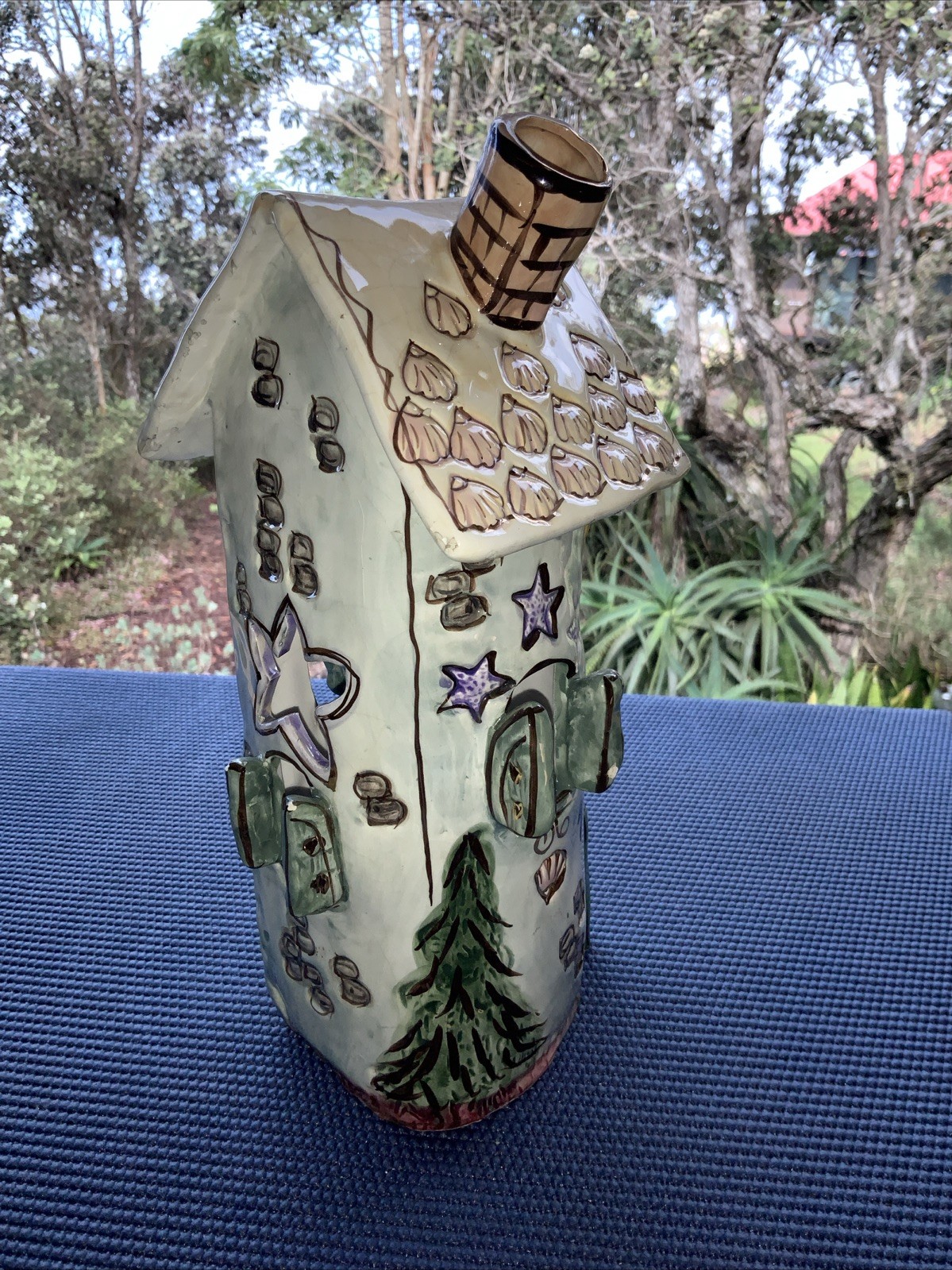 2000 Clayworks Blue Sky by Heather Goldminc Seaside Heaven Tealight House