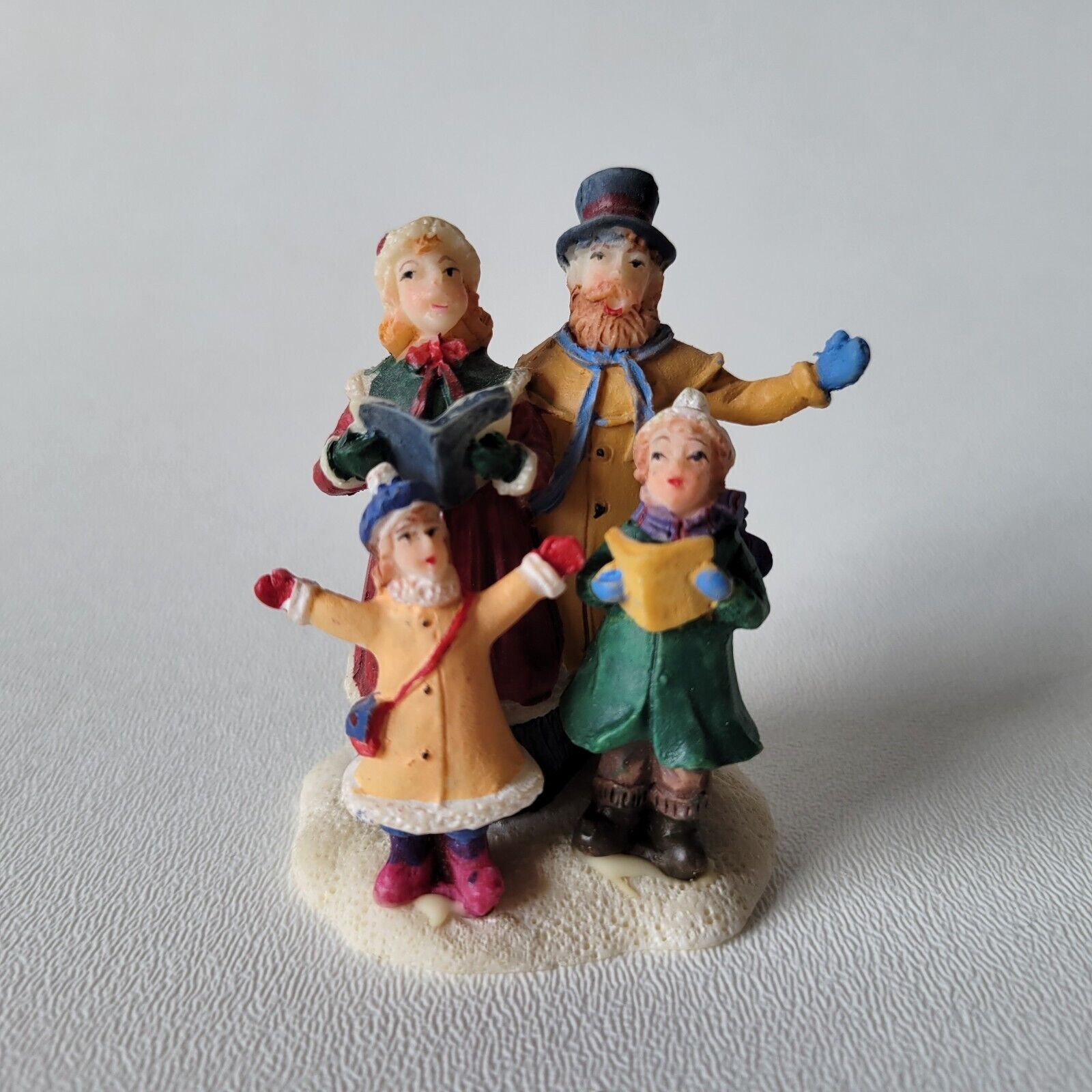 Caroling Singing Family Dad Mom Kids Christmas Village Figurine