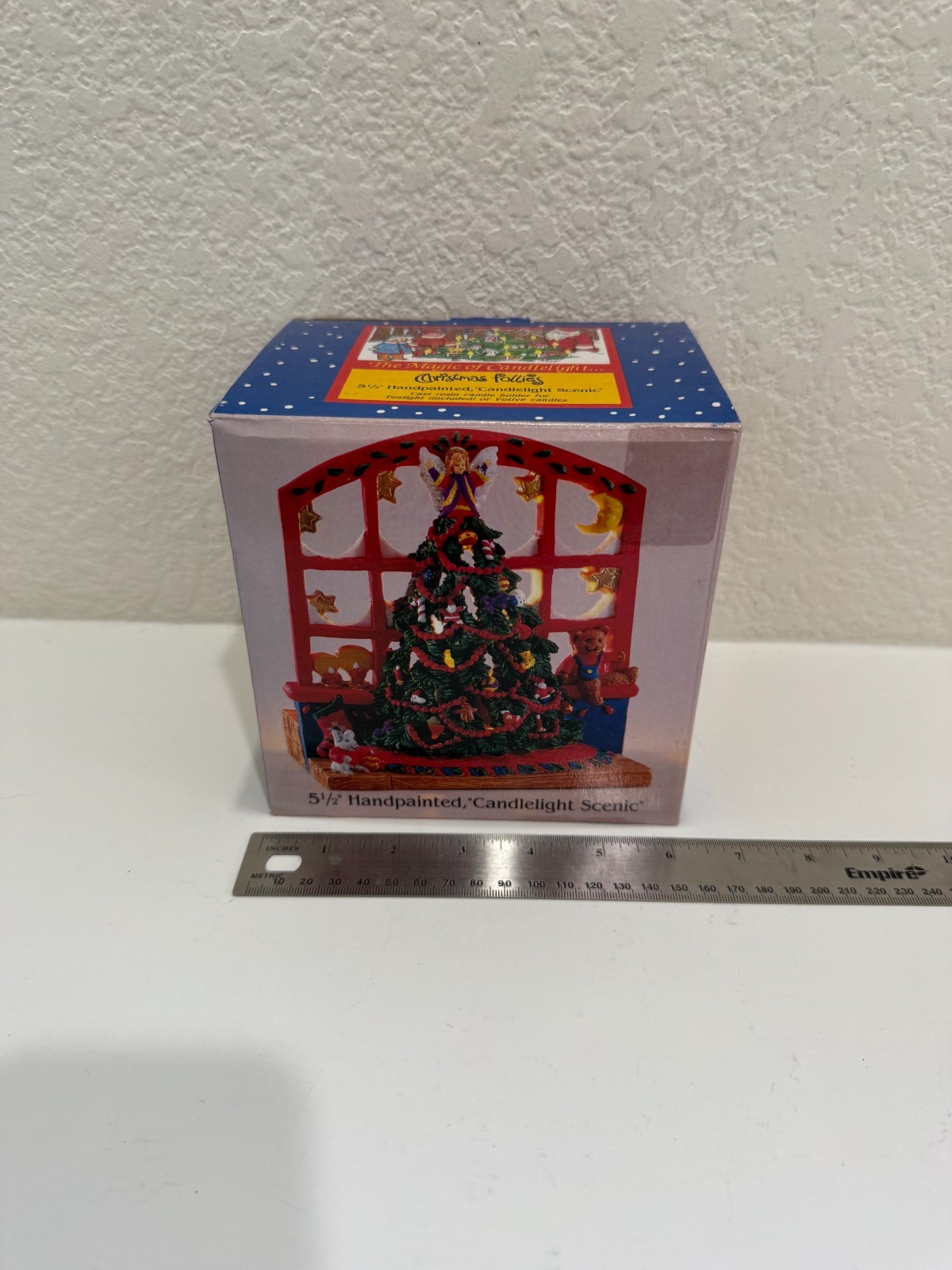 1995 Holiday Workshop Christmas Follies Candlelight Scenic Handpainted Holder