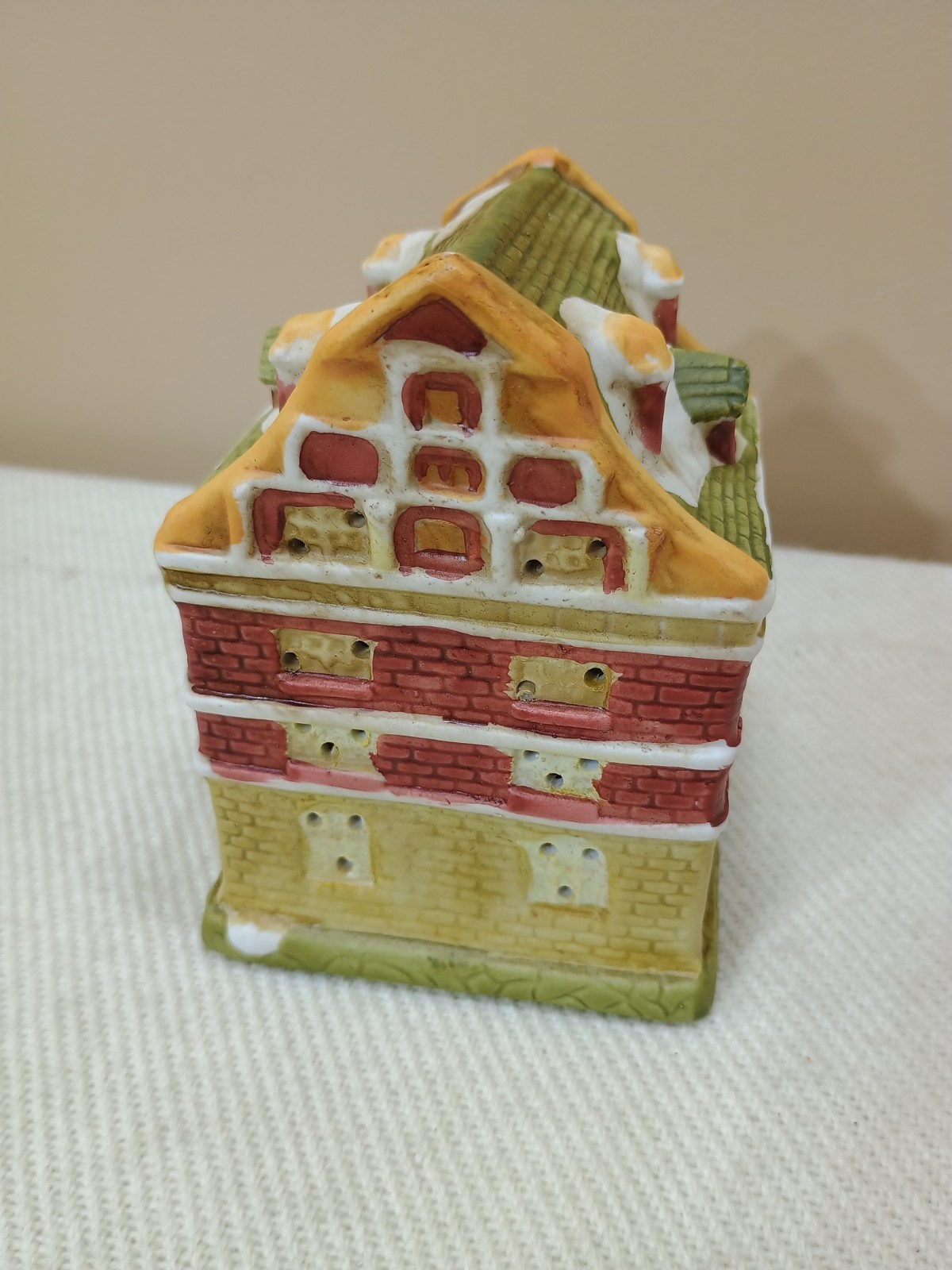 Lot of 6 National Decorations Vintage 1991 Christmas Houses Village Ceramic