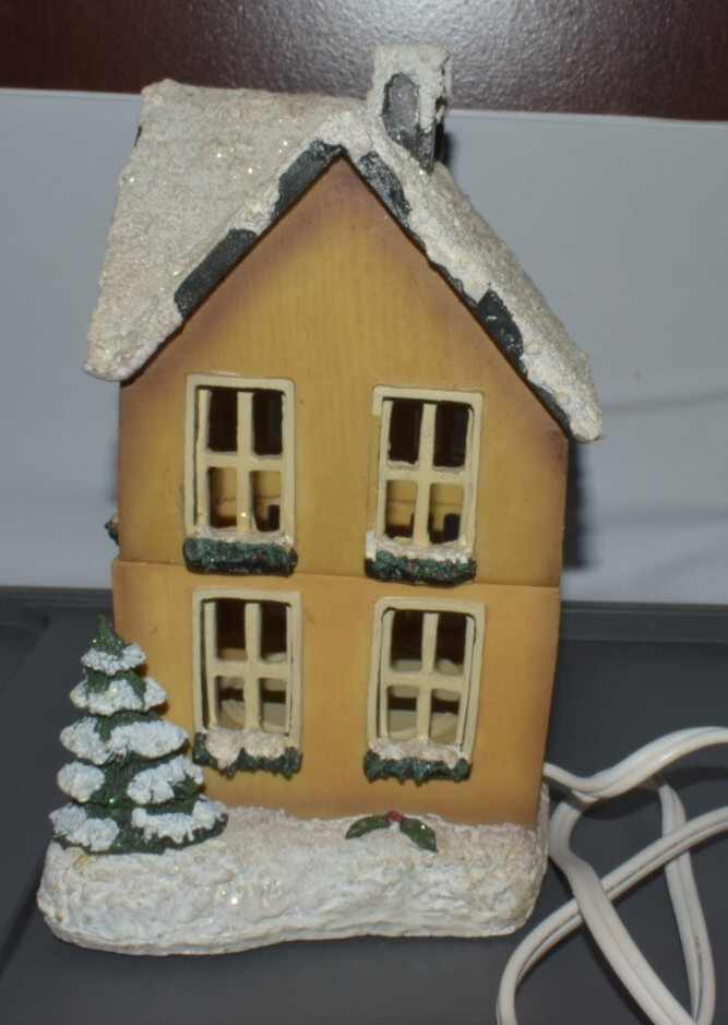 Christmas Village Ceramic House Two-Floor w/ Plate Warmer Inside- Electric Wired