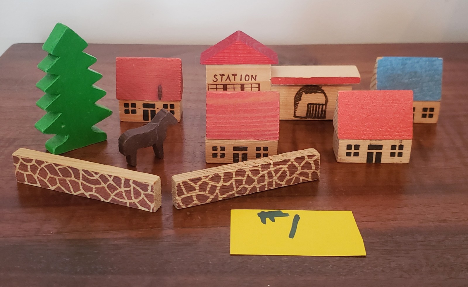 VINTAGE 9 PC Erzgebirge MINIATURE E. German VILLAGE Wood PUTZ CHRISTMAS #1