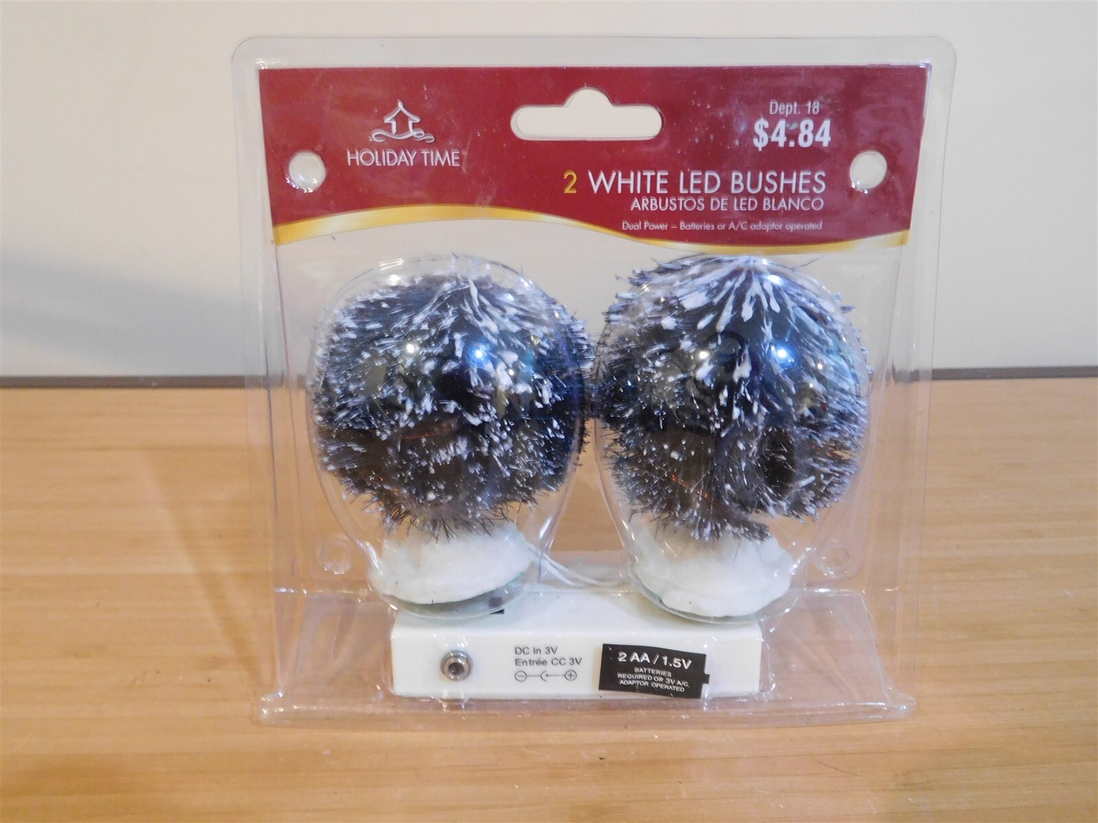 Holiday Time – Set of 2 White LED Lighted Bushes – Free Shipping