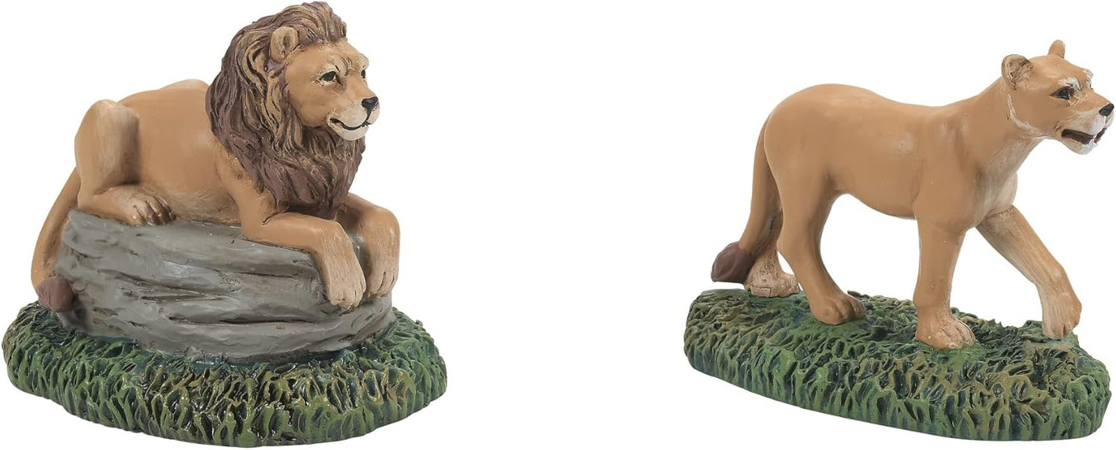 Dickens Village Accessories Zoological Gardens Lions Figurine Set, 2.3 and 2.2 I