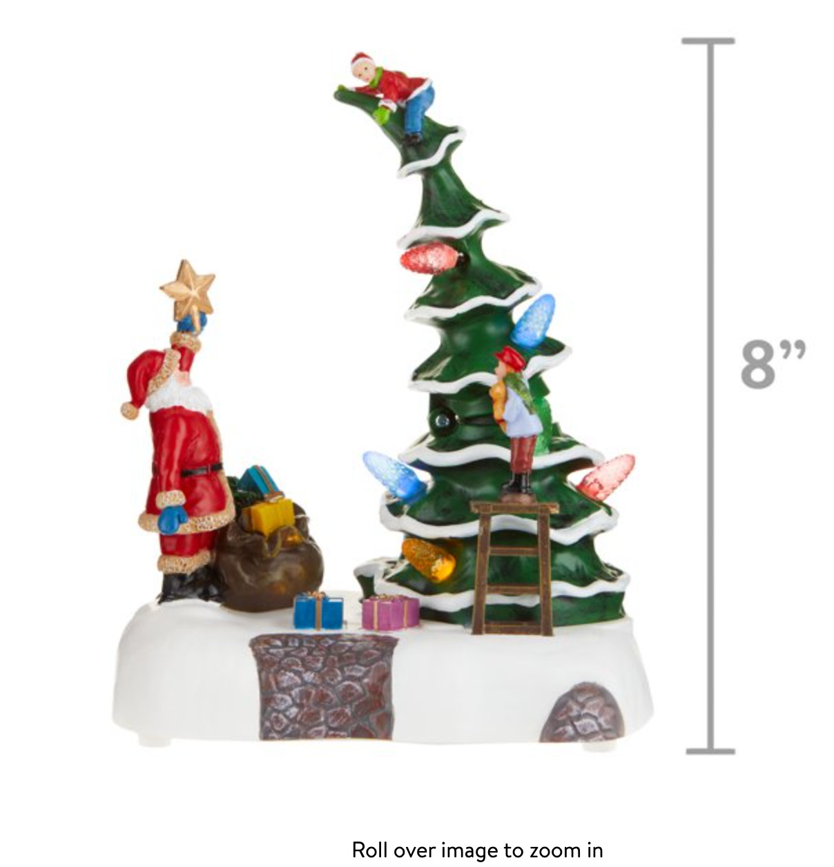 Holiday Time Light-up & Musical Christmas Village Decorating The Tree Scene 8.3″