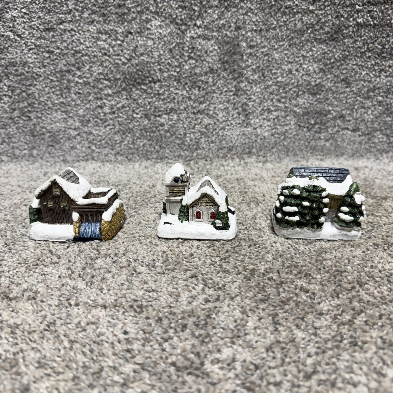 Vintage 1989 RSVP American Rustic Christmas Cottages Lot 5 Mini Houses W Boxes