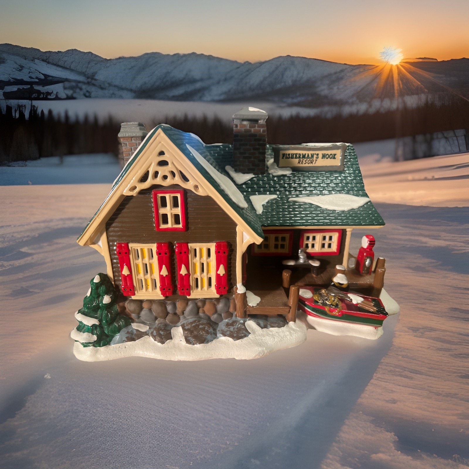Dept. 56’s, Original Snow Village “Fisherman’s Nook Resort” Office.9/9