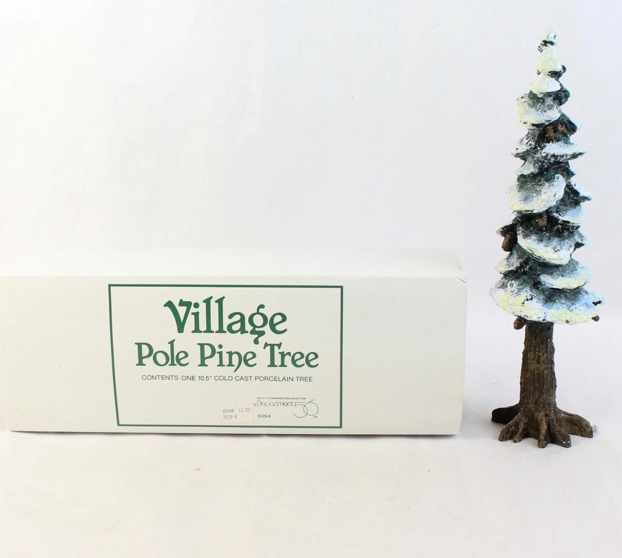 Department 56 Village Pole Pine Tree Cold Cast Porcelain 10.5″ In Box