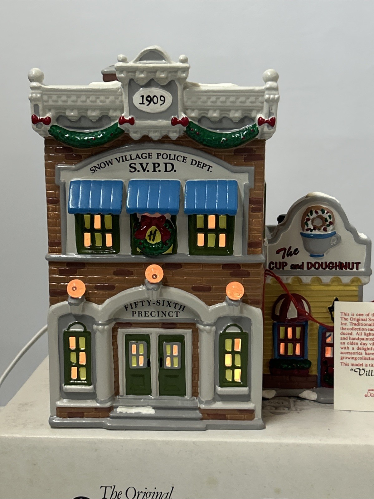 1995 Snow Village Police Station, 56th Precinct, Department 56 Retired Vintage