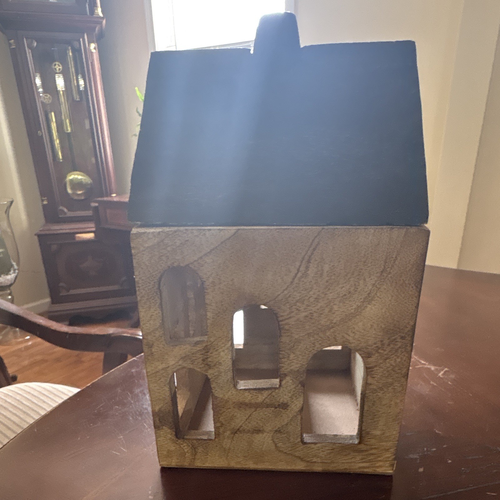 Wooden Decorative House Building with Black Roof Display for Any Room