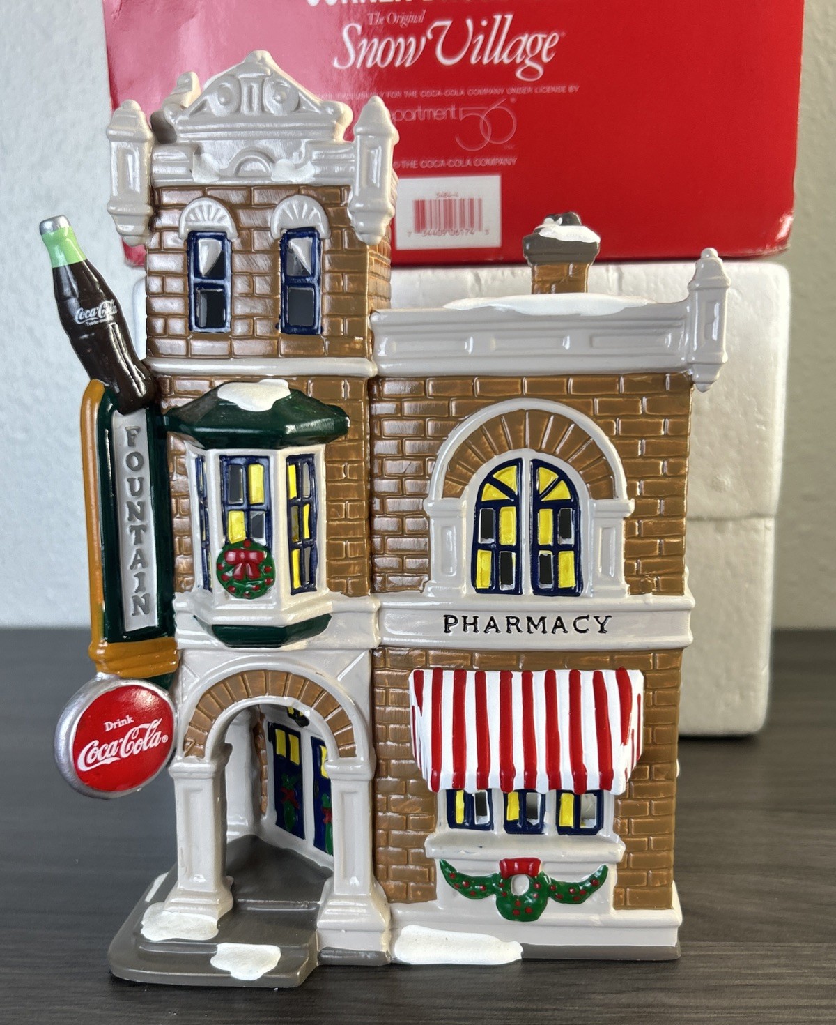 Department 56 Original Snow Village Coca-Cola Corner Drugstore No Light 1995
