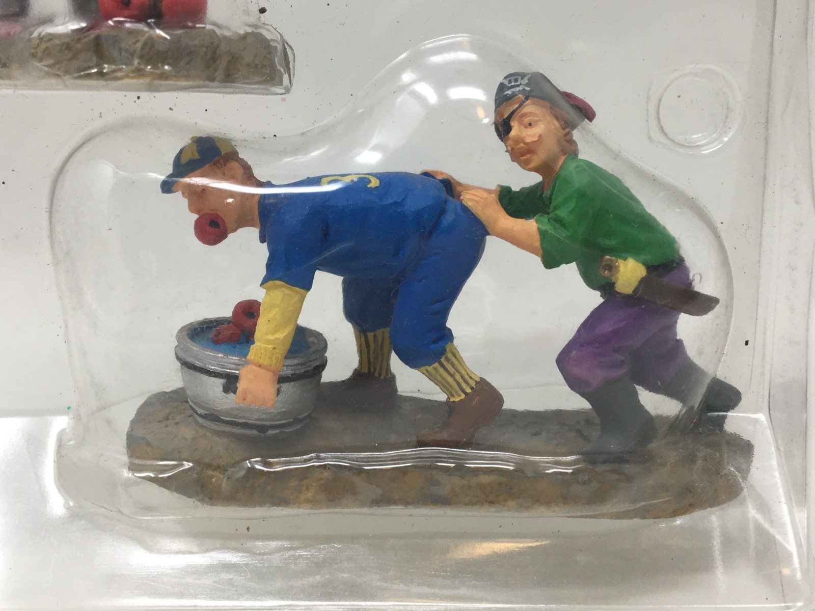 Halloween Spooky Town Lemax Mouse Pirate Apple Bucket Baseball Player