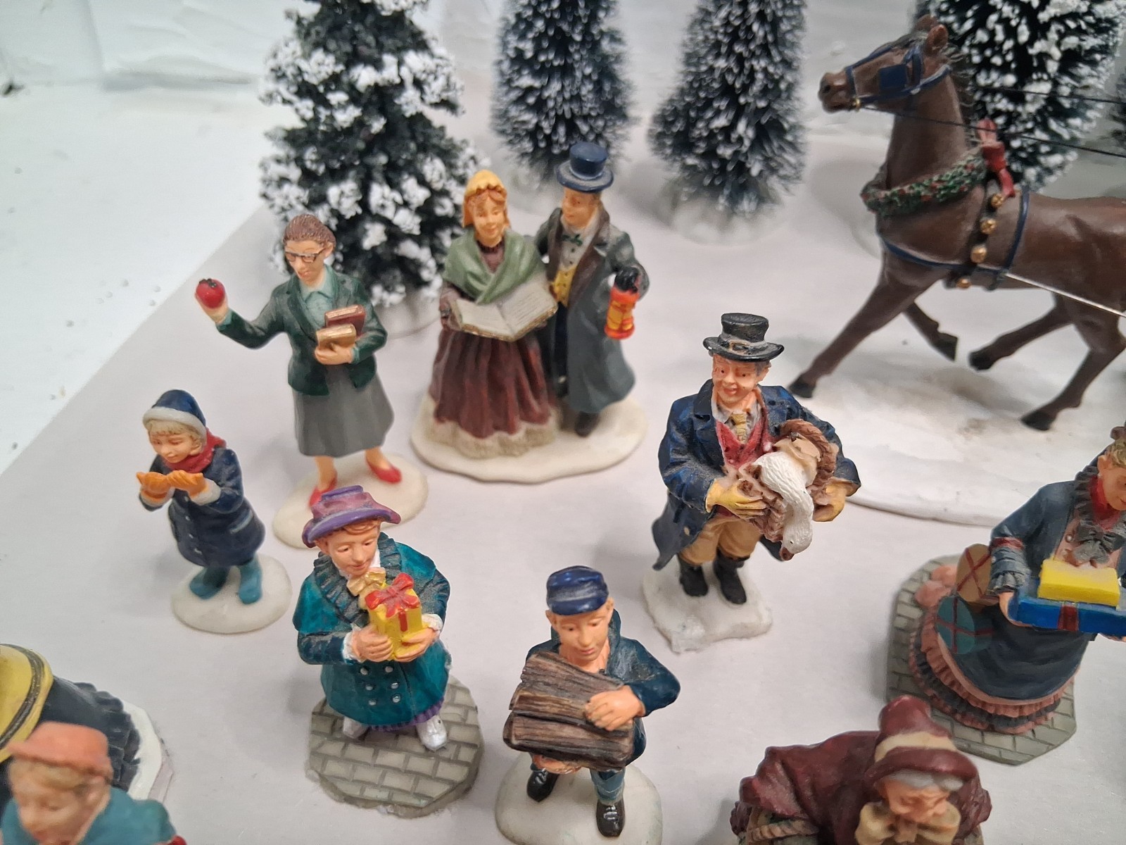 Lot Of 45 LEMAX,DEPT 56,ENCHANTED Christmas Figurines/Trees SEE DESCRIPTION