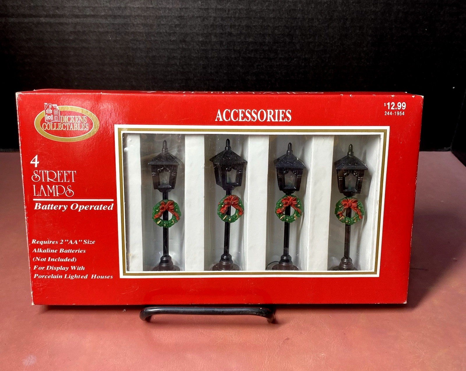 Dickens Collectables Accessories 4 Lighted Christmas Street Lamps Vtg Works #3