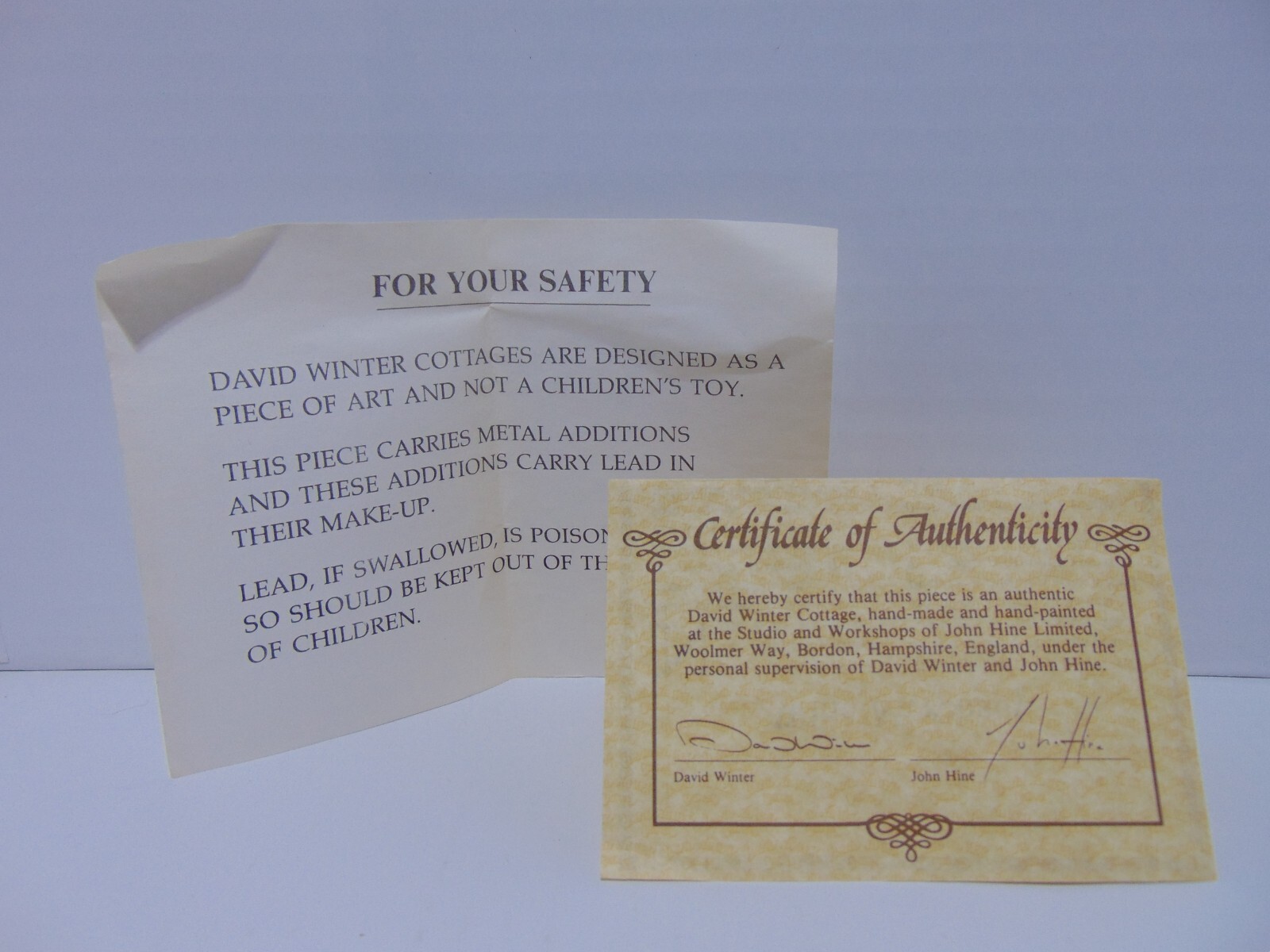 David Winter Cottages Wine Merchant 1980 Box COA John Hine