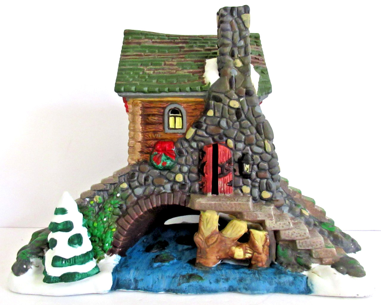 SANTA’S WORKBENCH “STONE BRIDGE WITH HOUSE” ~ (2001) ~ ** VILLAGE ACCESSORY **