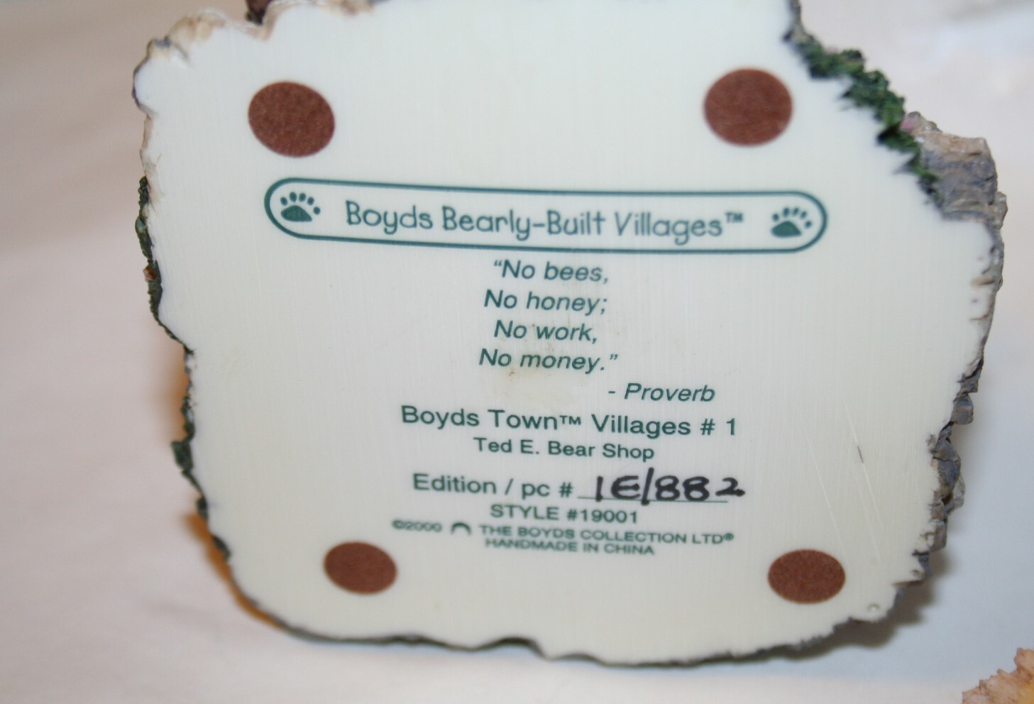 Ted E. Bear Shop Boyds Town in Box with Certificate 19001