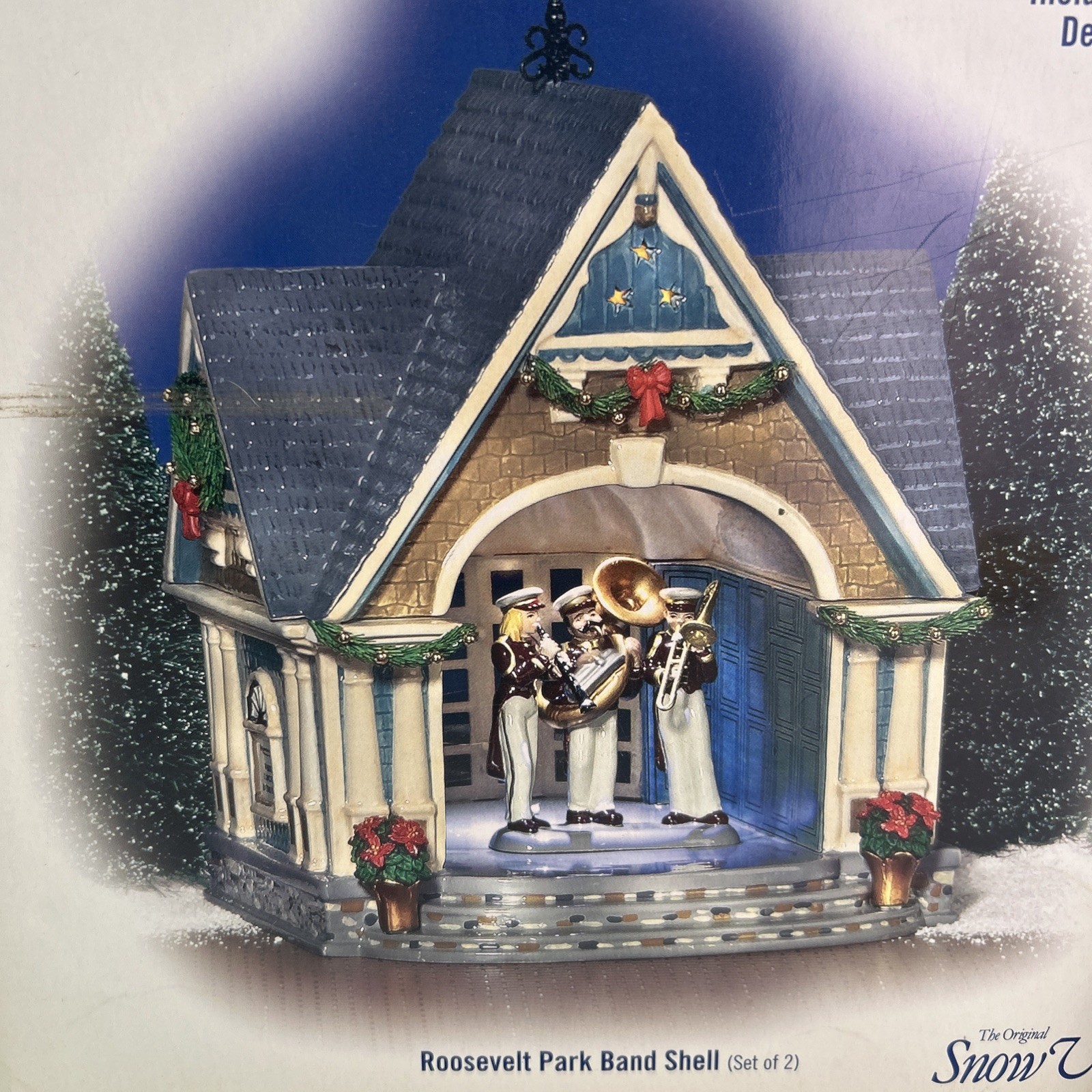Dept 56 Roosevelt Park Band Shell Musicians Village 4th Of July Plays Music