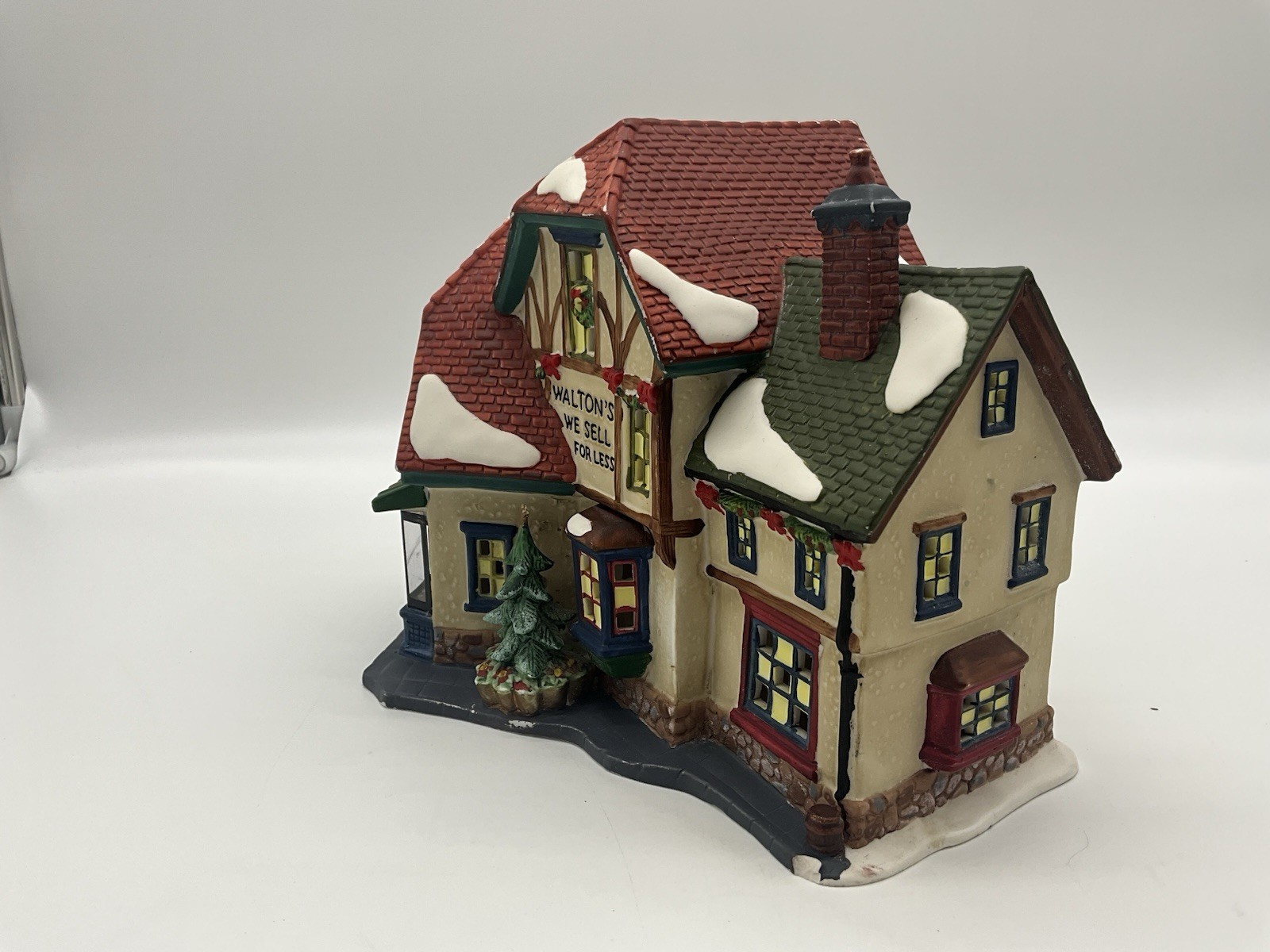 Holiday Time Walton’s 5 & 10 Lighted Christmas Village Building Vtg 1990s
