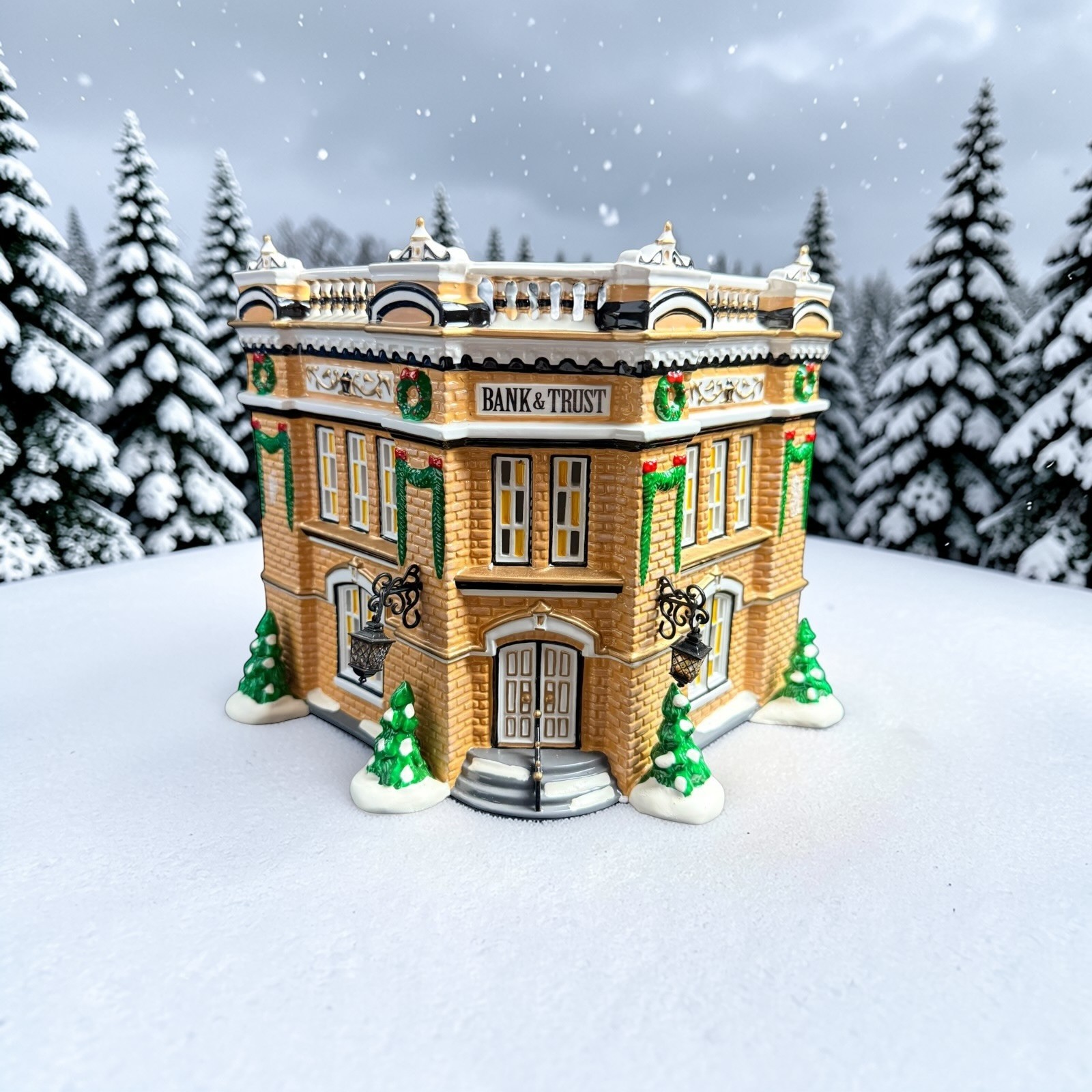 Dept. 56 Snow Village Village Bank & Trust #55002 Building Retired Accessory