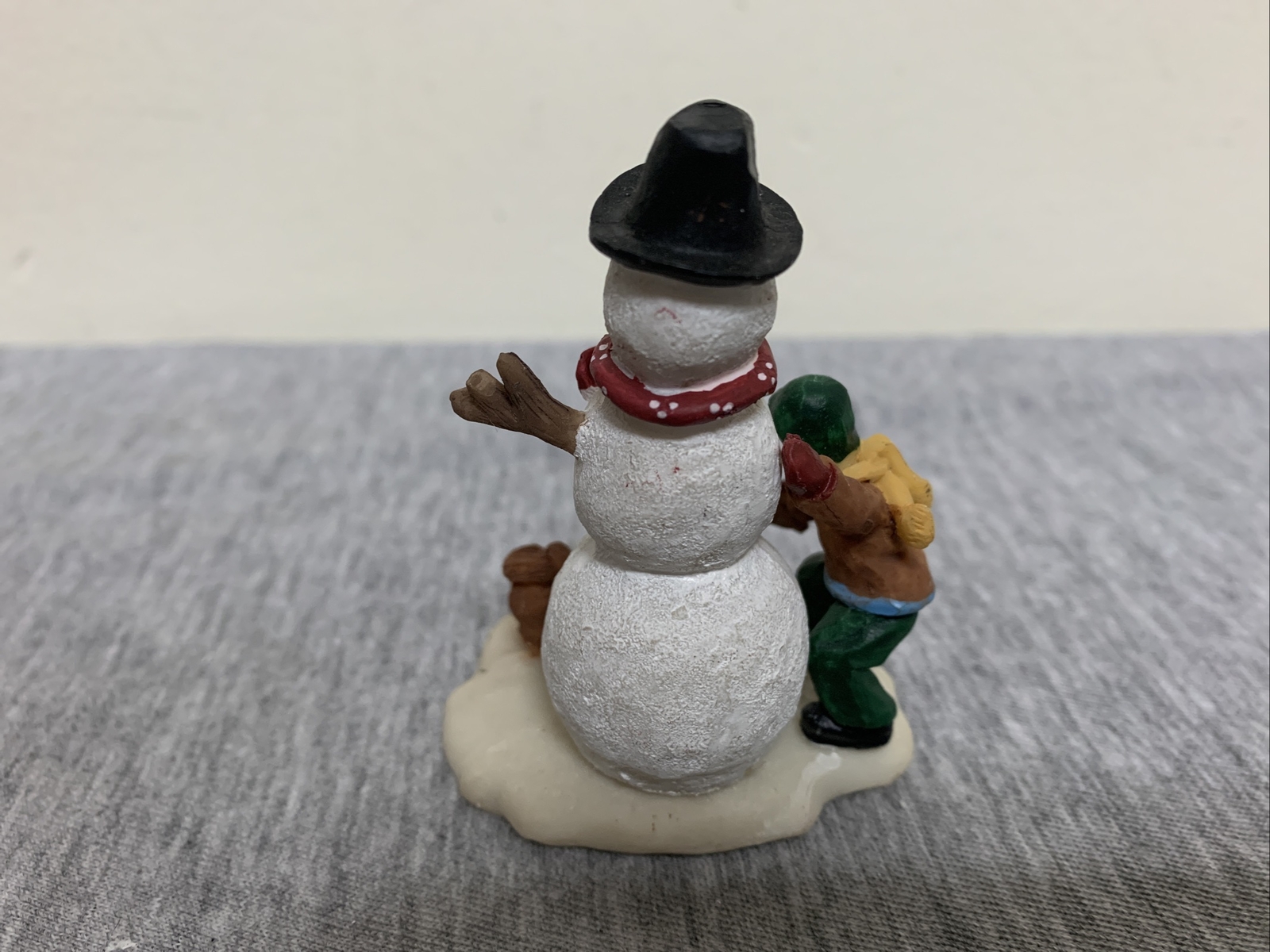 Vintage 2003 Santa’s Workbench Boy w/Snowman & Dog Christmas Village Figurine