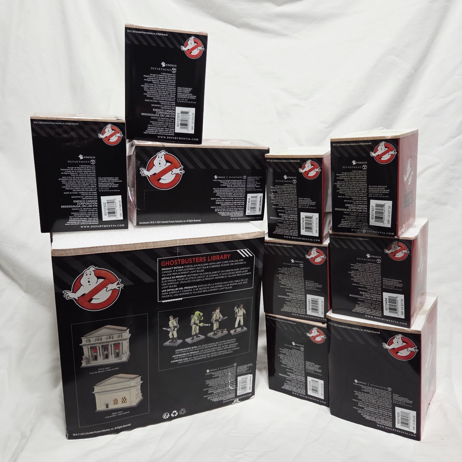 NEW Department 56 Ghostbusters Near Complete Set 10 Pcs Library Slimer Ecto-1
