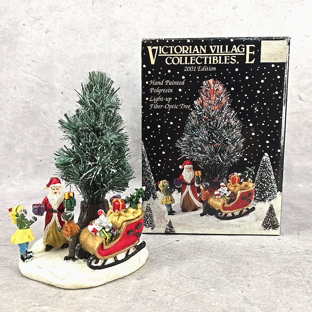 Victorian Village Collectibles Tree With Santa Porcelain Christmas No Lights
