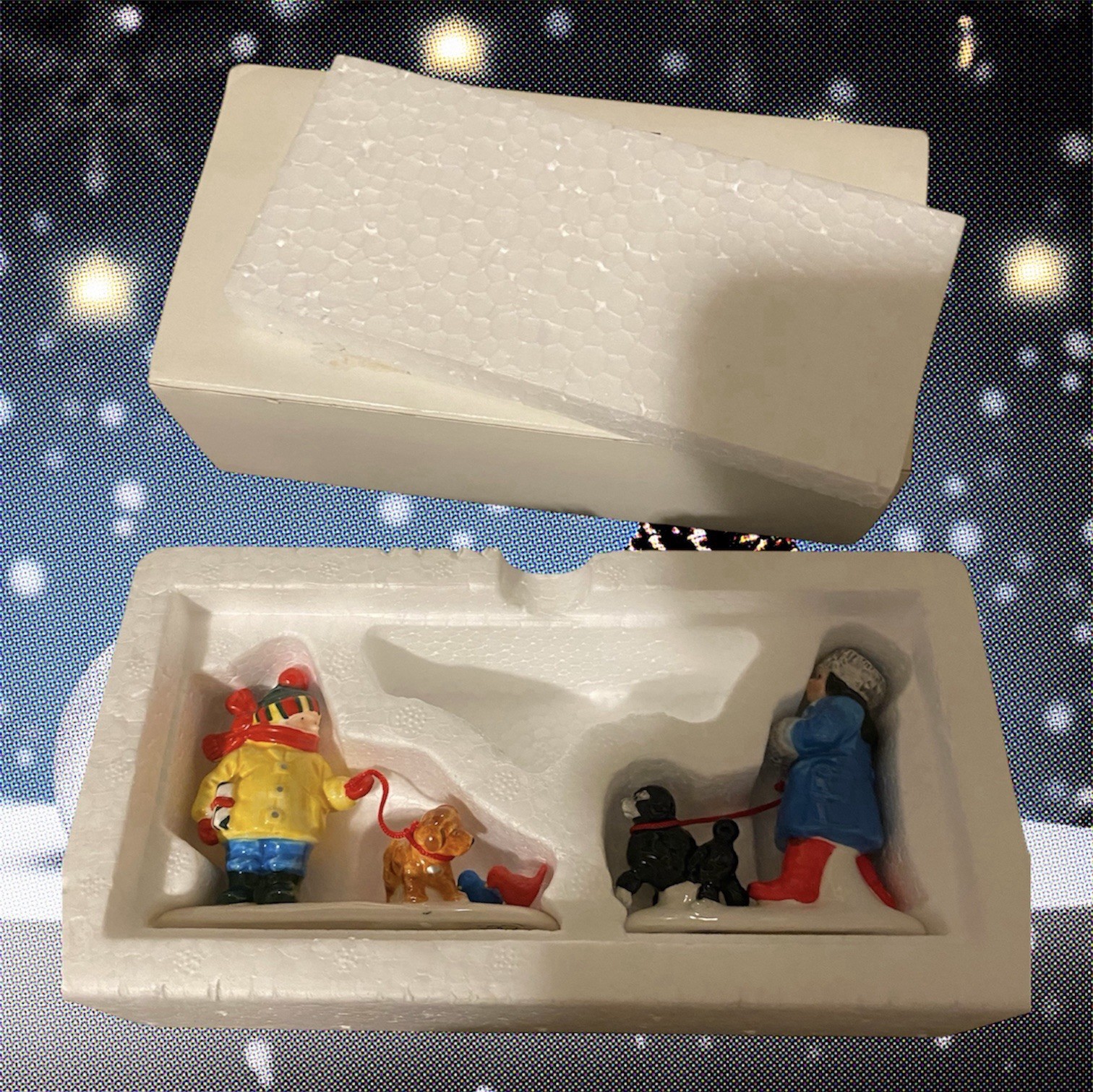 Dept 56 The Original Snow Village ~ “Pets On Parade” ~ #54720 Dogs On Leash