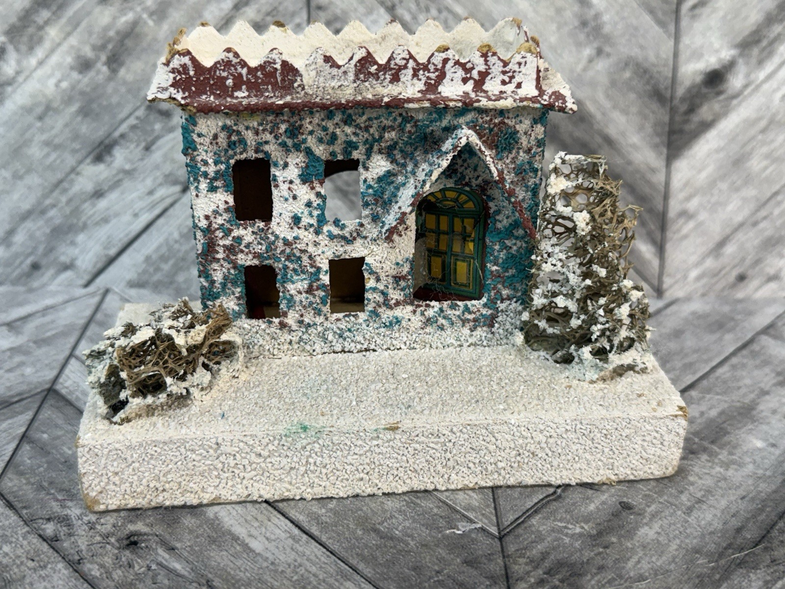 Putz Christmas Houses Cardboard Made in Japan Lot Of 8 PLEASE READ