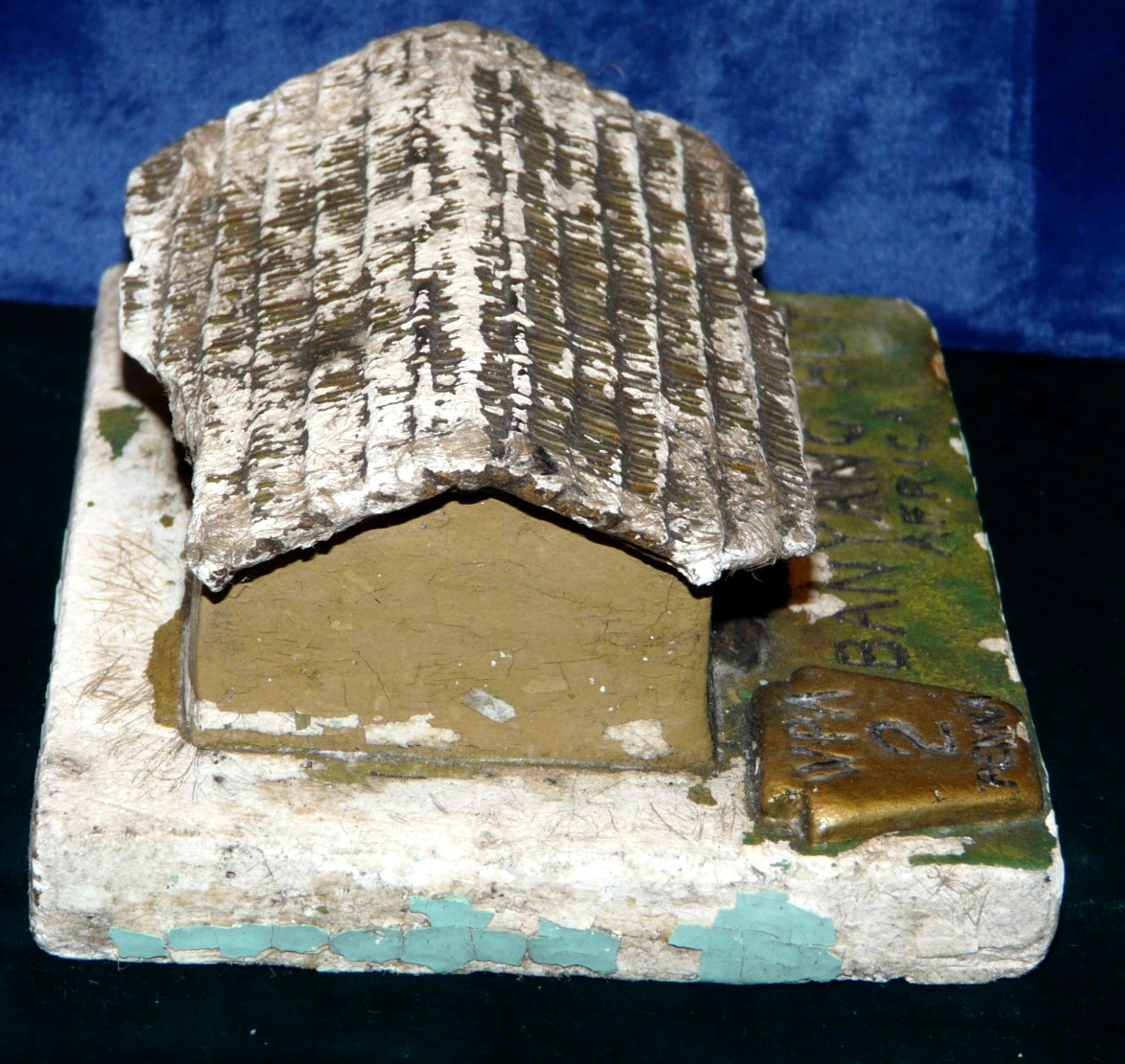 Vintage 1930s WPA Plaster House Banyang Hut Africa 5″ x 4 1/2″ x 2 1/2″