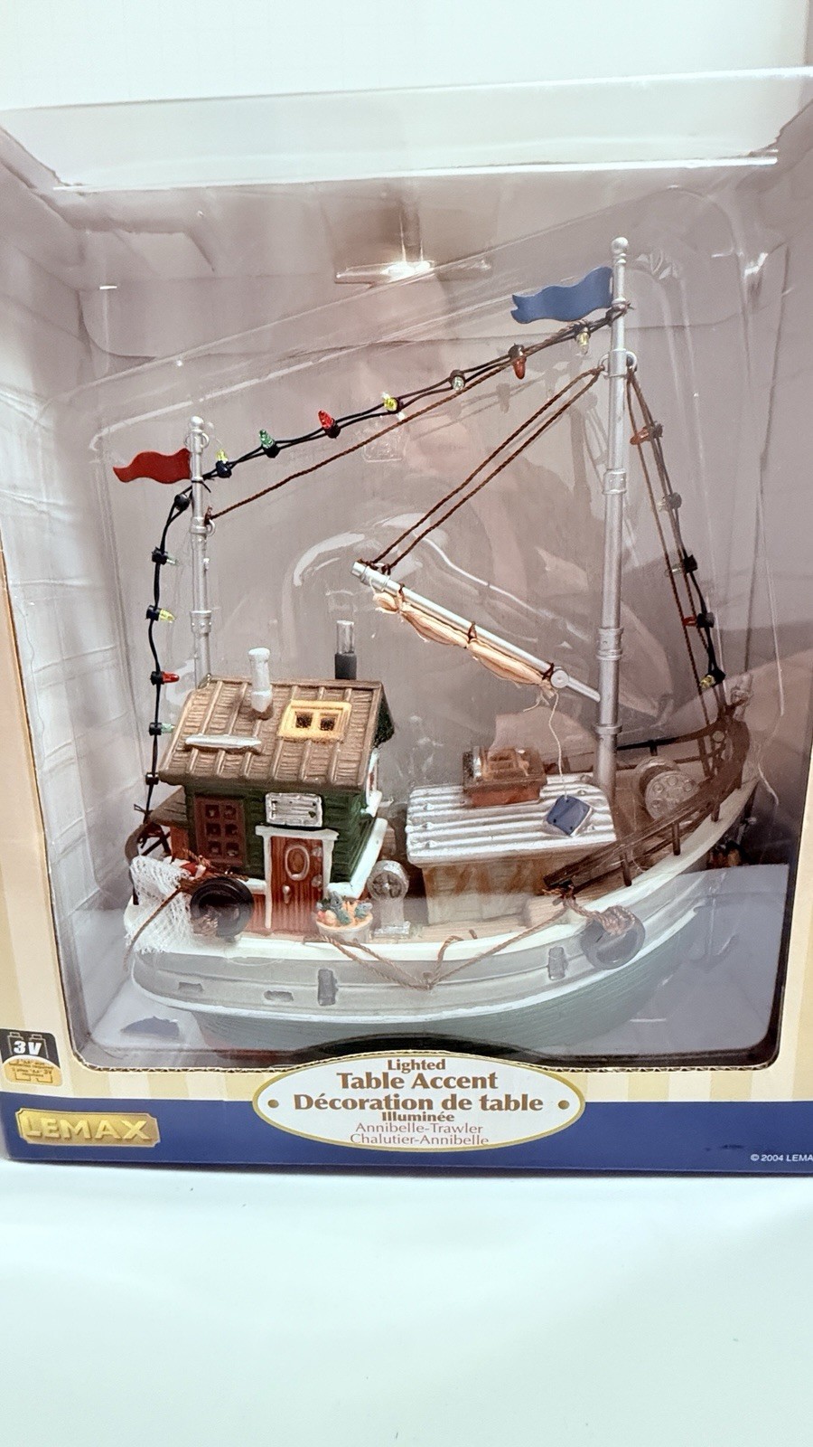 Lemax Annibelle Trawler Fishing Boat Christmas Village Display NEW Working Ship