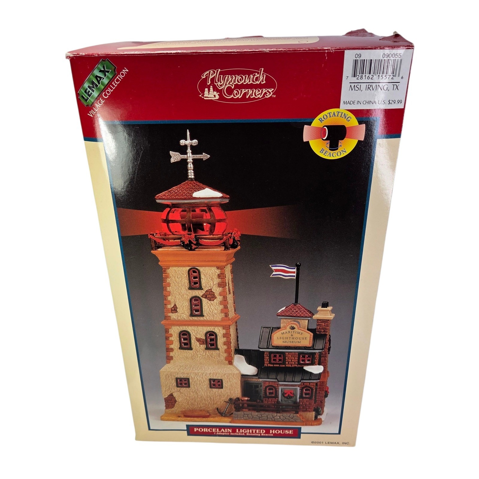 Lemax Maritime Lighthouse Museum Christmas Village Rotating Light Nautical Video