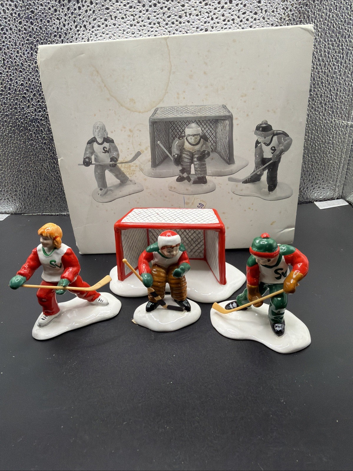 Dept 56 Snow Village – Cold Weather Sports (Hockey) (1991) #54100 🏒🥅⛸️ Retired