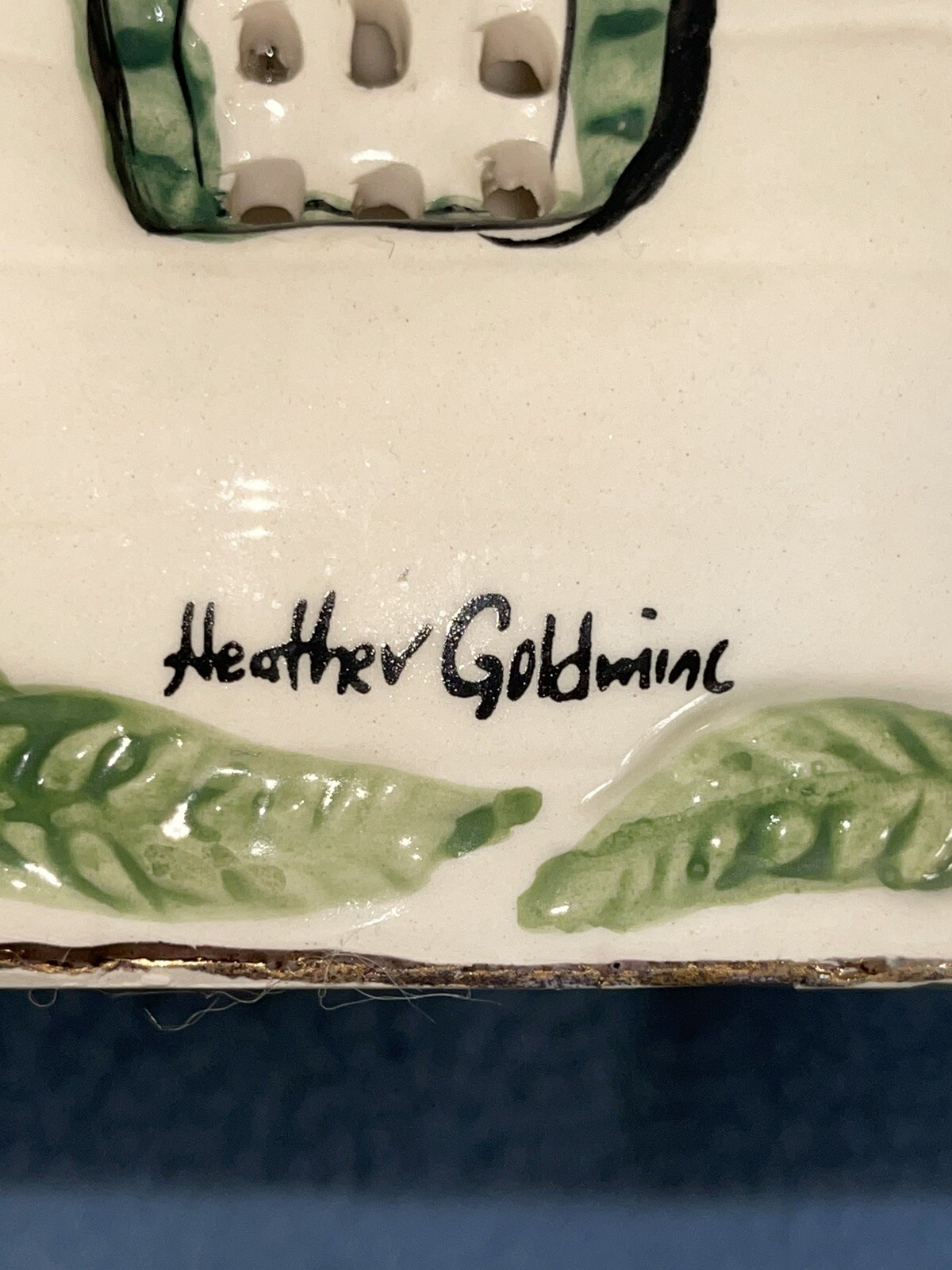 Blue Sky Candy Shop Ceramic Tealight House Heather Goldminc 2002 VTG Clay Works