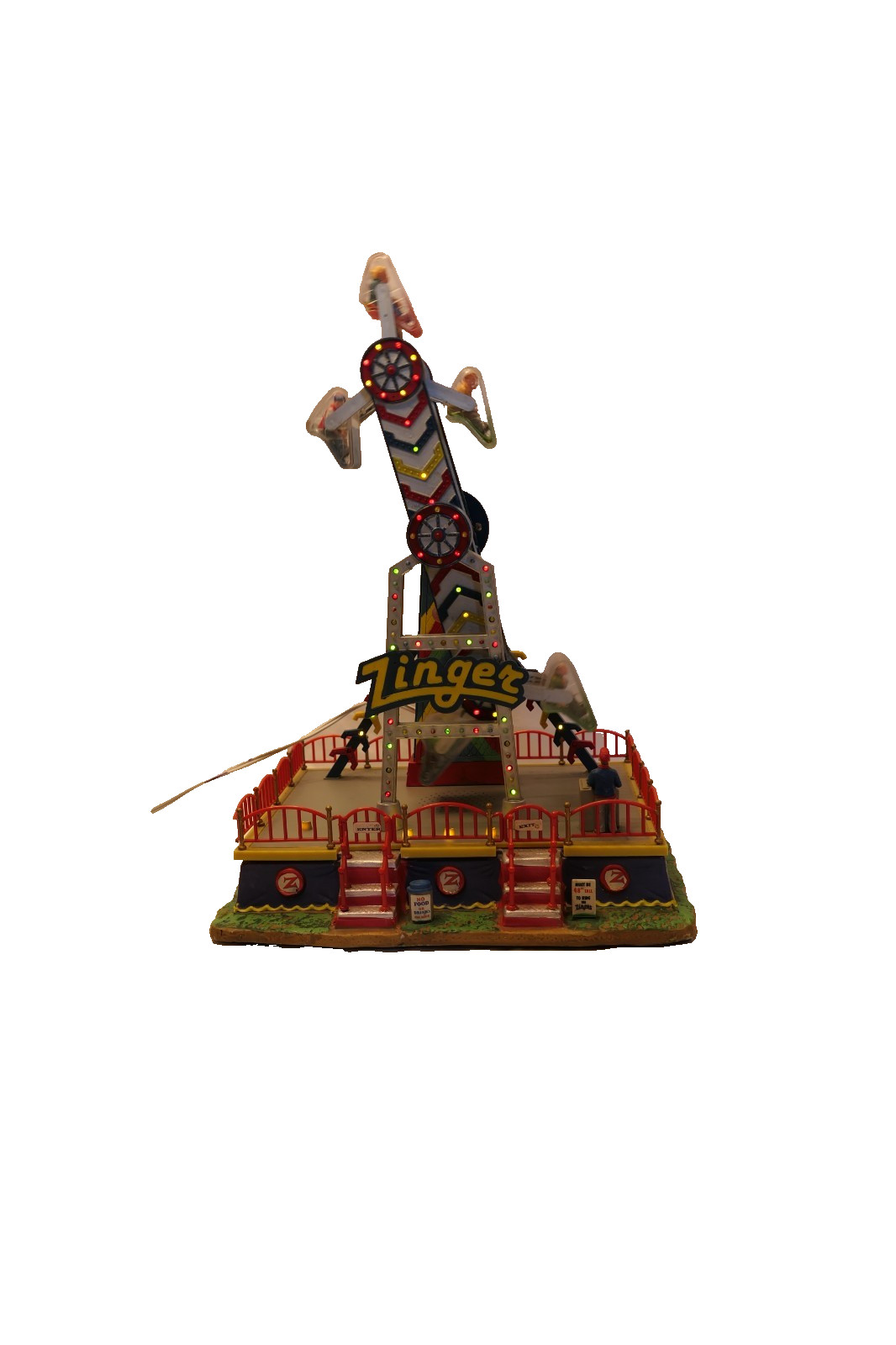 Lemax~Village Collection The Zinger Amusement Ride~Light,Sound, Animated~#84809