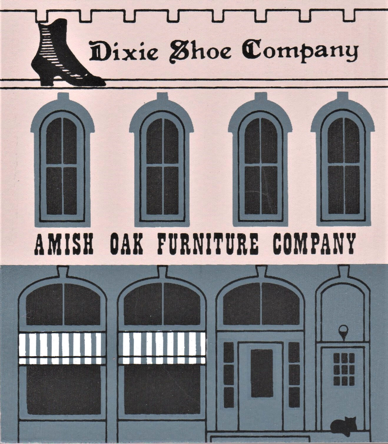 Cat’s Meow Village S-5 RT OH, ” Amish Furniture Co/Dixie Shoe” New/Value $18-$35