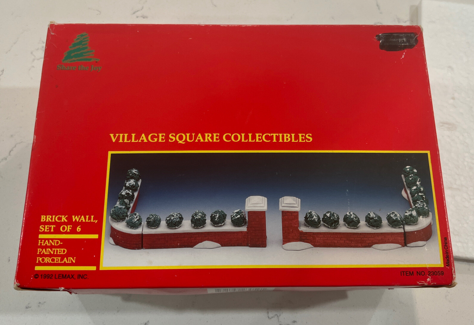 Vintage Share The Joy-Village Square Collectibles Caldor Brick Wall Set Of 6 ‘92