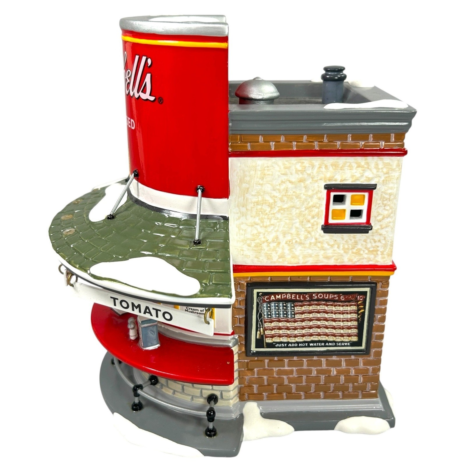 Department 56 Campbell’s Soup Counter 2002 Snow Village with Light Cord Box Card