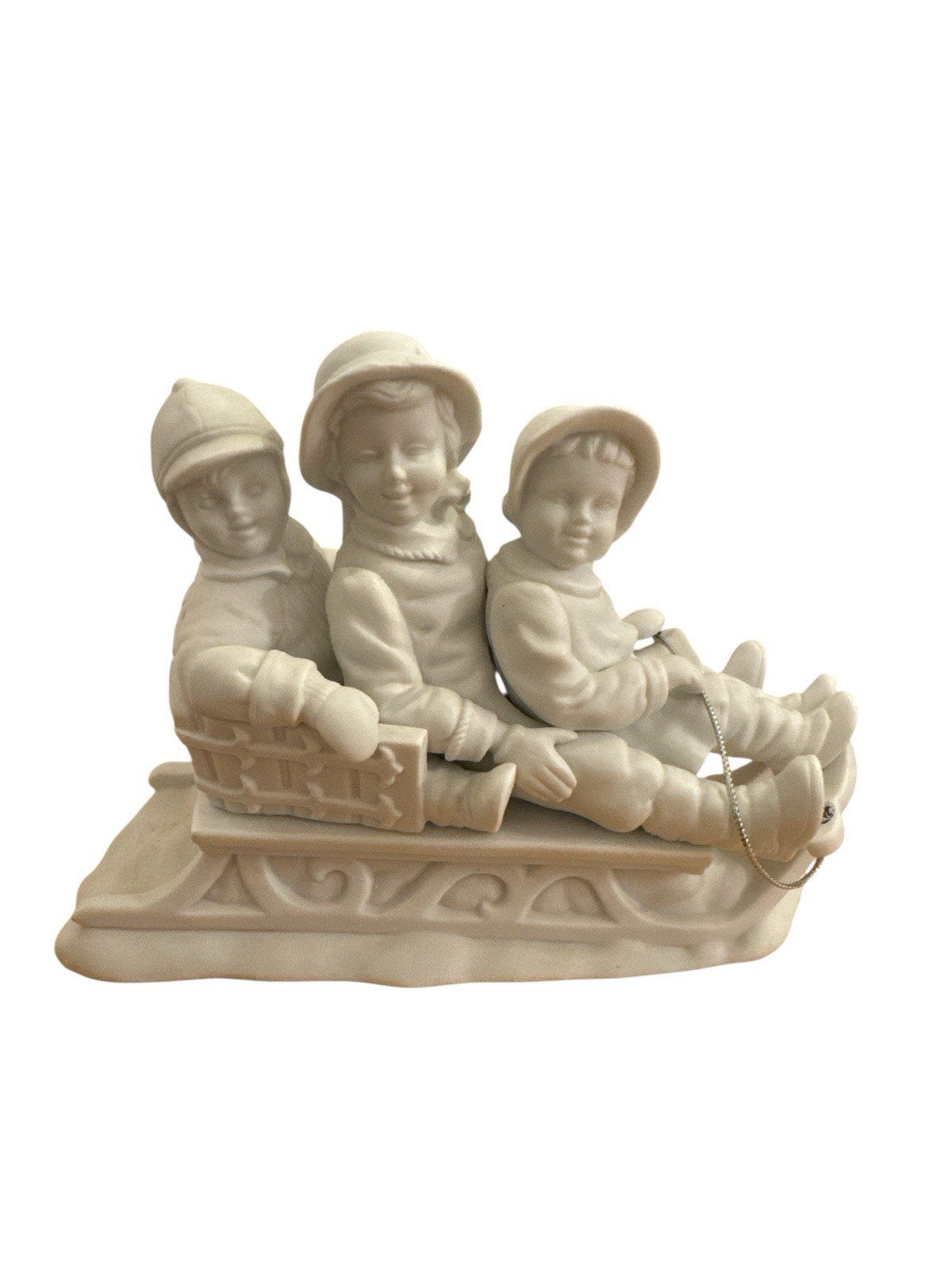 Dept 56 Christmas Winter Silhouette Sledding In The Snow White Figurine 78492