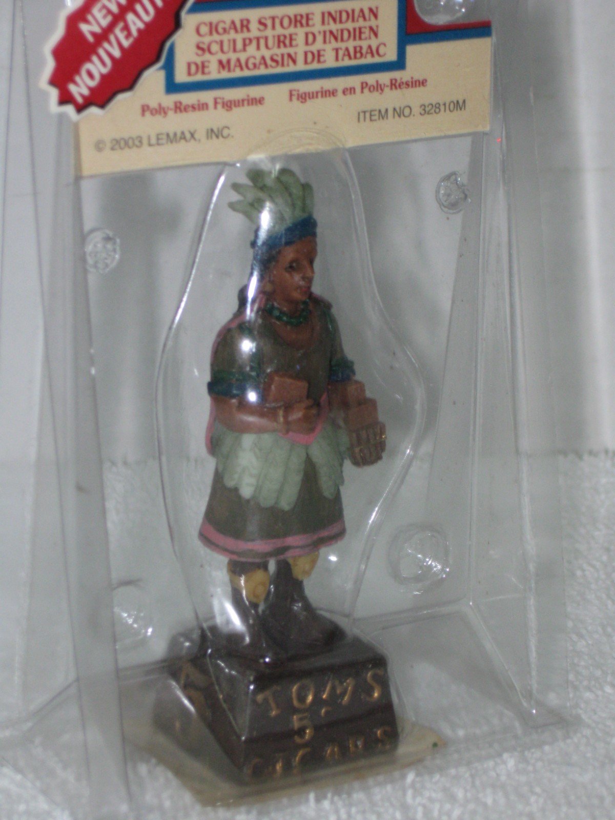 LEMAX ~ CIGAR STORE INDIAN ~ VILLAGE COLLECTION ~ POLY RESIN FIGURINE ~ 3 1/4″