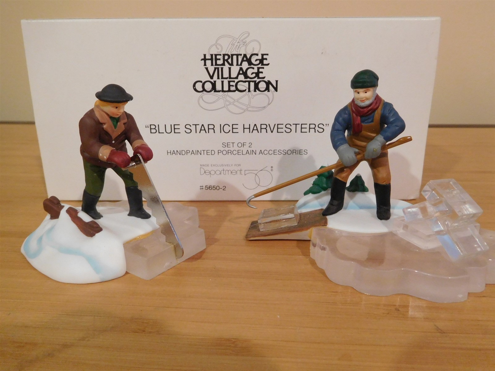 Dept 56 New England Village – Blue Star Ice Harvesters – Set of 2 -Free Shipping