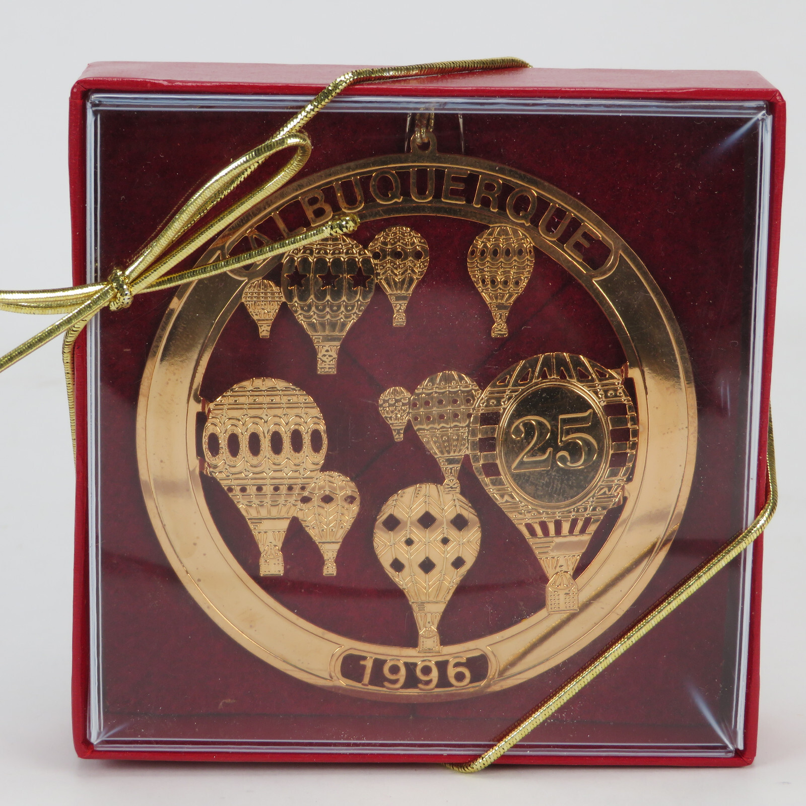 Albuquerque International Balloon Fiesta 25th Anniv. Brass Ornament, 1996, 3D