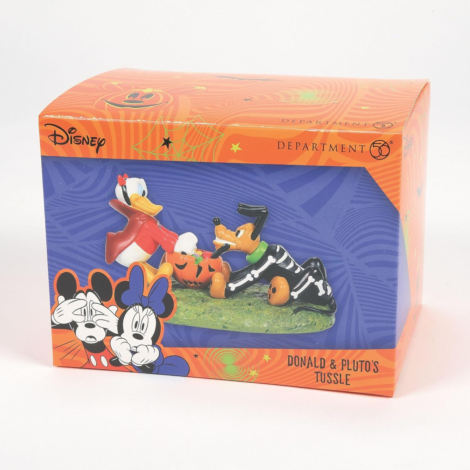 Disney Village Halloween Accessories Donald and Pluto’S Tussle Figurine, 2.25 In