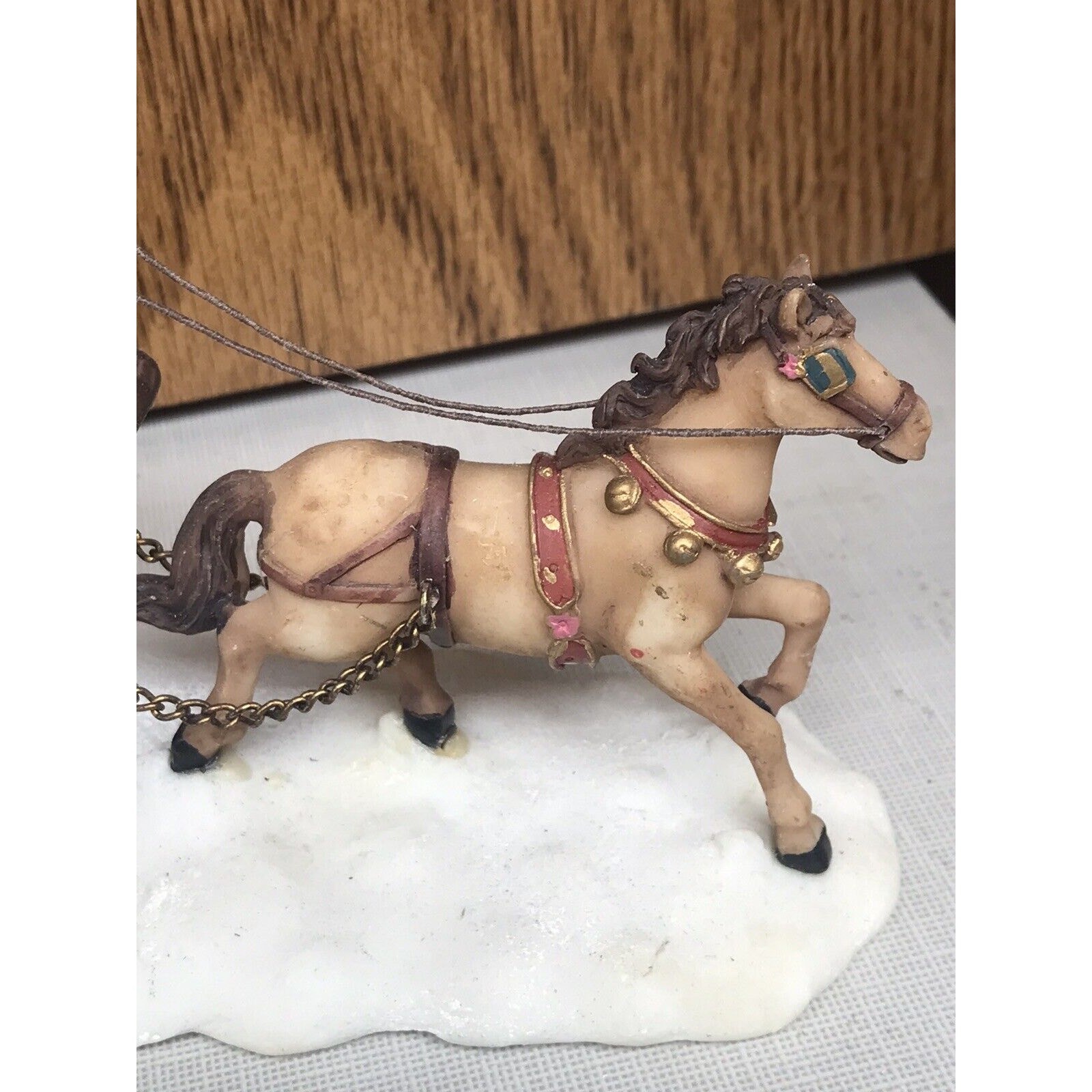 Victorian Christmas Horse Drawn Carriage Puppy Lady Man