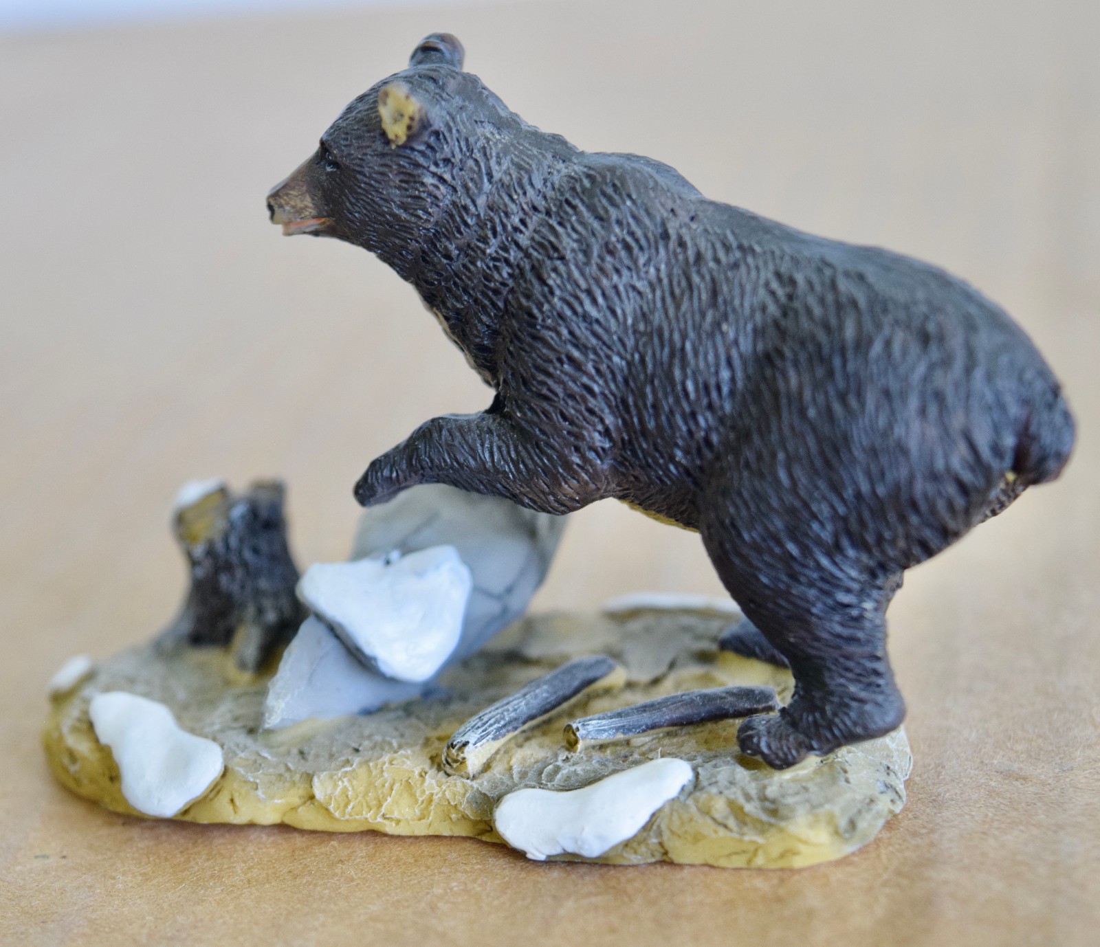 Vintage Lemax Christmas Village Town BEAR FAMILY 12514 Black Woodland Animals