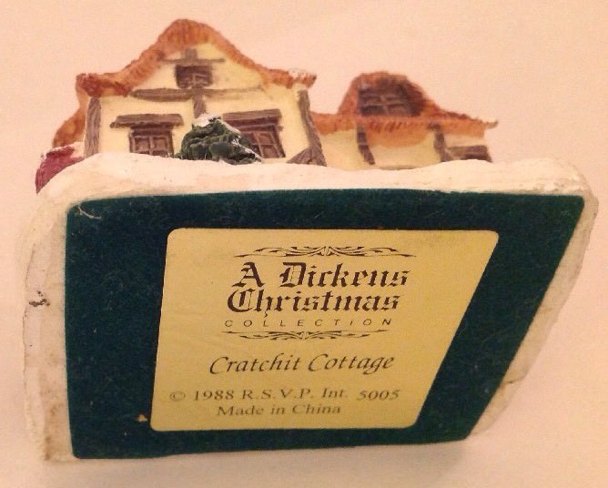 1988 RSVP A Dickens Christmas CRATCHITT COTTAGE Vintage Miniature Cottage Box