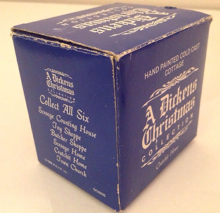 1988 RSVP A Dickens Christmas CRATCHITT COTTAGE Vintage Miniature Cottage Box